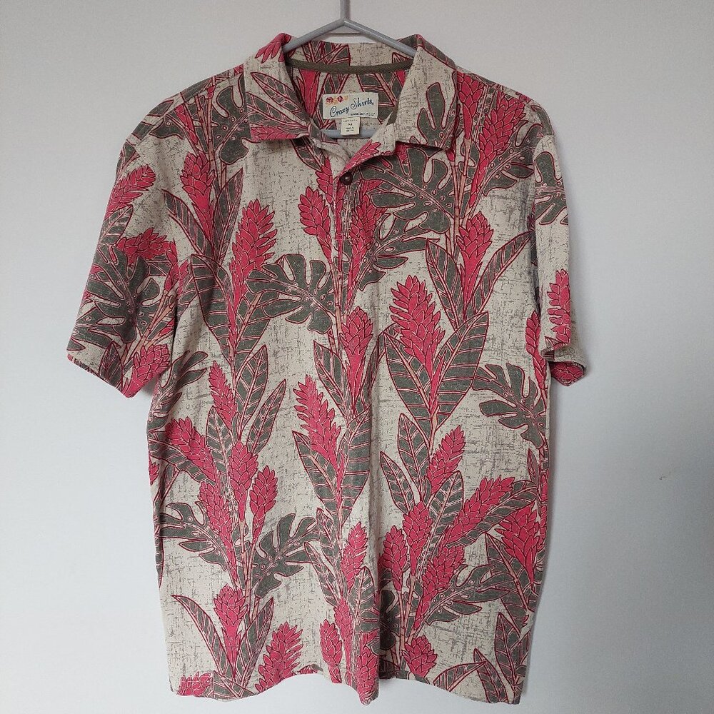 Crazy Shirts brand Men's Sz Medium Hawaiian Polo Shirt